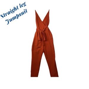 Spaghetti Strap V Neck Jumpsuit